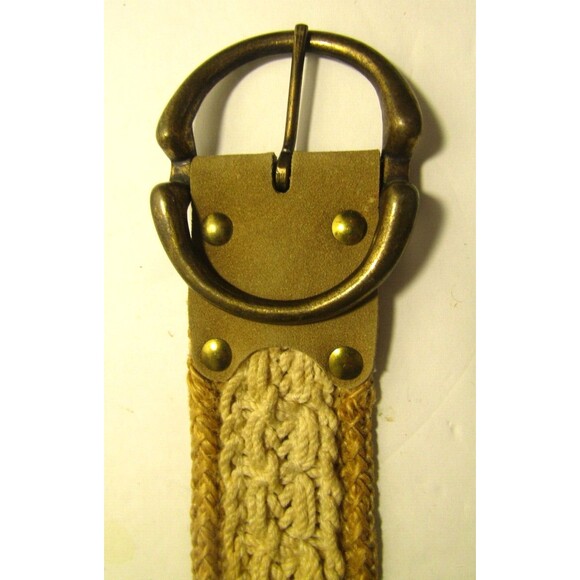 Salvatori Macrame Belt Vintage Braided Two Tone Brass Buckle #9965 Size 32 - Picture 6 of 7